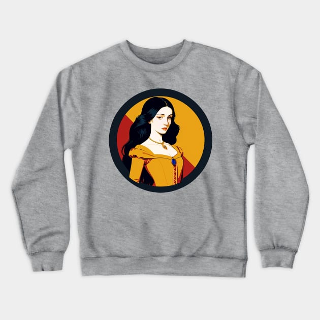 Renaissance Woman in a Yellow Dress Crewneck Sweatshirt by CursedContent